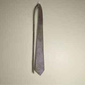 Brioni 100% silk tie Brown and Blue Patterned 59 inches long